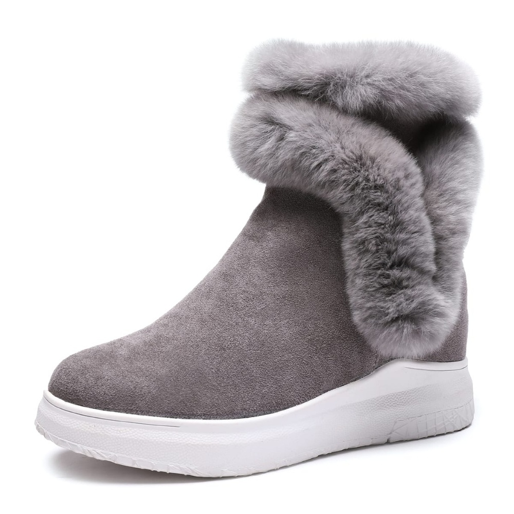 Womens Snow Boots Wedge Warm Faux Fur Ankle Boots